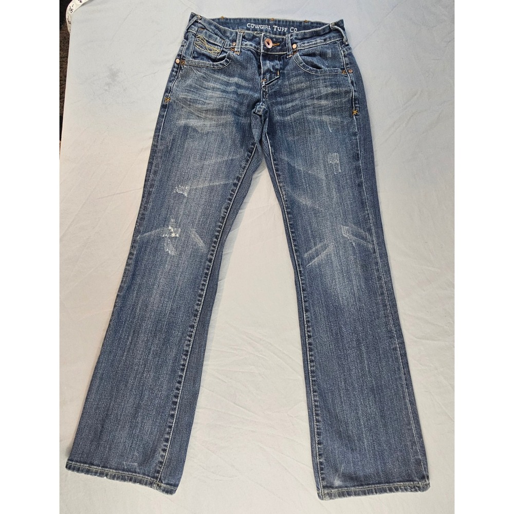 Cowgirl Tuff Co Size 25 (meas 27") Wild Thing Boot Cut Jeans *Heel Drag* L696